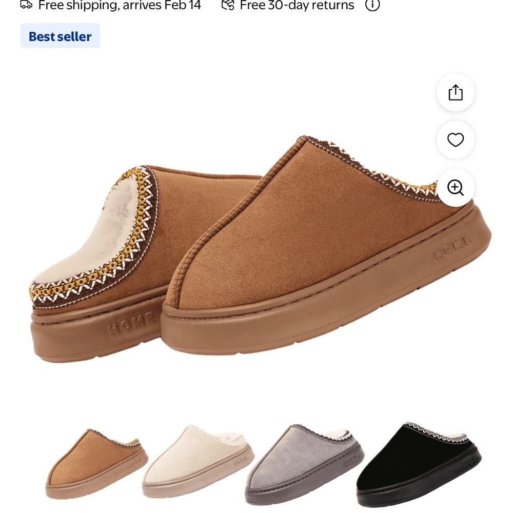NWT Brown clog slippers 8.5-9
